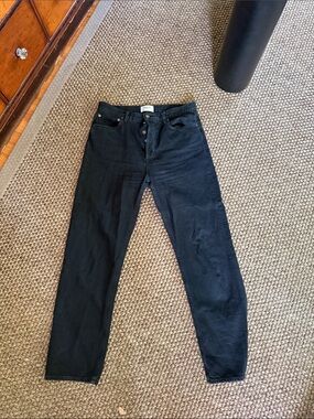 AGOLDE Black Straight-Leg High-Rise Jeans